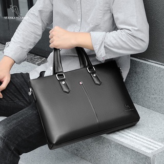 Kangaroo Men Briefcase Genuine Leather Shoulder Bag Business Casual Handbag