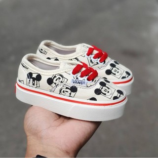 Children 's Vans Shoes Mickey Mouse Cream Laces