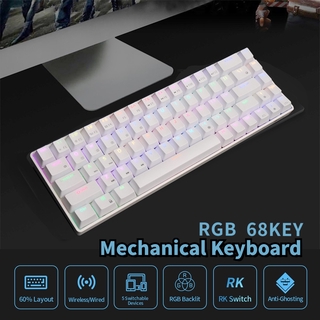 Hot Swap RK855 RGB RK837 / G68 Mechanical Gaming Keyboard Wireless Bluetooth Wired Type-C Connection Backlit Keyboard