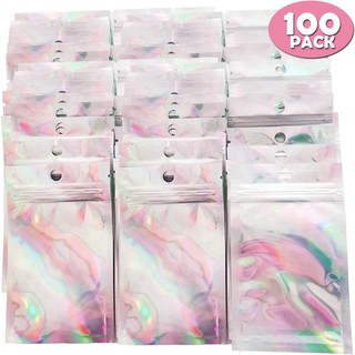 100PCS Resealable Ziplock Bags Aluminum Foil Bag For Party Food Storage Nuts Candy Cookies Snack Zip (1)
