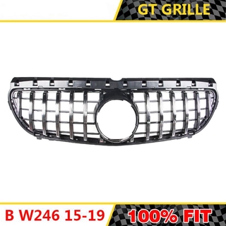 GT Grille Black Silver Suitable for B Class W246 Front Bumper Racing Grill 2015-2019 B180 B200 B250 B220 Car Styling