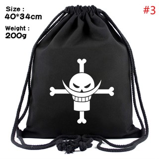 One Piece Ace Edward Newgate Outdoor Casual Men and Women Canvas Bag Drawstring Backpack