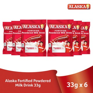 Alaska Fortified Powdered Milk Drink Mas Pinasarap Sachet 33g | Set of 6