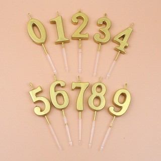 number candle 0-9 gold