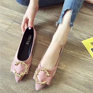 Shoes Women's2021Autumn New All-Match Shallow Mouth Pointed Flat Shoes