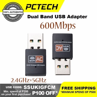 Dual Band USB Adapter 600Mbps 2.4GHz 5GHz 802.11ac Mini WiFi Dongle Wireless Adapter Receiver