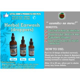 Herbal earwash ( with glass droppers )