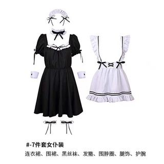 Maid Japanese COS Cute Student Dress Lolita Set Two Dimension (9)