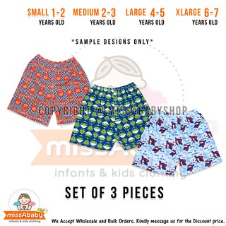 Character Short for Kids Boy (Set of 3 Pieces) 1 - 7 years old Good Quality Materials COD