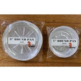 ROUND pan tray 9" & 7" Aluminum foil tray with Transparent Lid Cover Food Food Container Baking Pan
