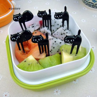 【VIP】6Pcs Funny Cartoon Cat Fruit Picks Kids Bento Lunch Box Forks Home Decoration