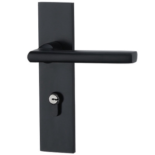 Black solid space aluminum door locks Continental bedroom minimalist interior door handle lock cylinder security locks Packages