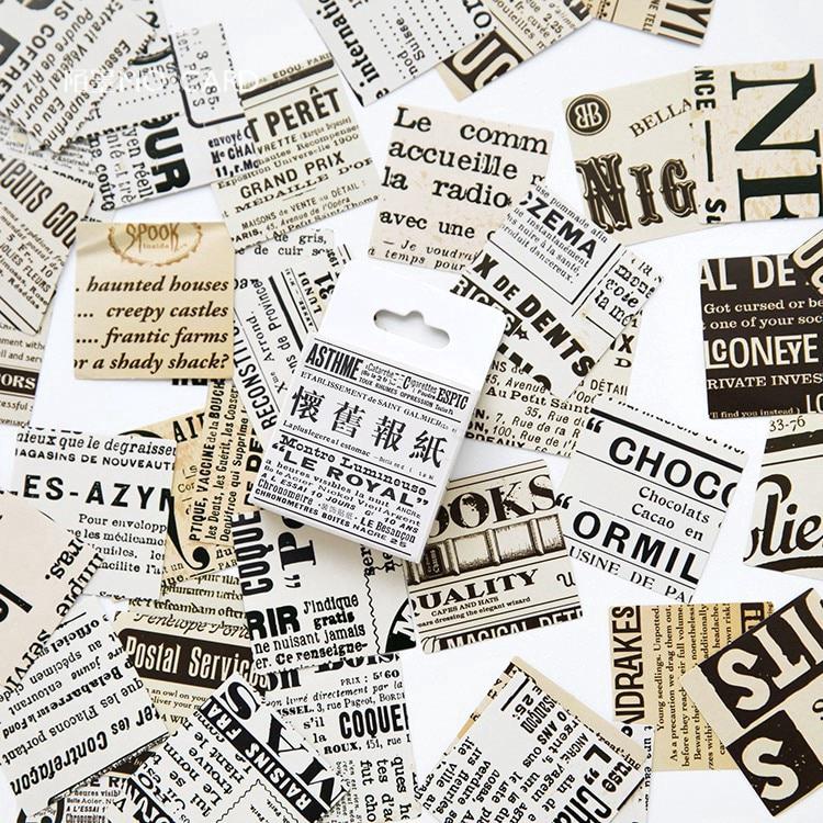 Creative Retro Newspaper Decorative Diy Diary Stickers (1)