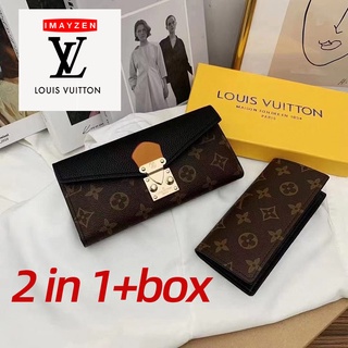IMAYZEN#【2 in 1+Free Box】COD Lv Louis Vuitton Wallet Top Grade Quality Long Wallet Bifold Metis