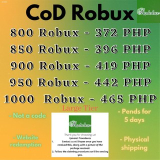Nintendo DS❅❐❡800 - 850 - 900 - 950 - 1000 CoD Robux ~Large Tier~ (Read Description!)