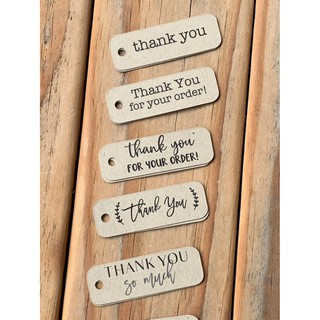 Personalized 100 pcs Thank you Tags, Kraft or White (3)