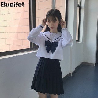 Japanese Korean School Uniforms Girls JK Uniform Long/Short Sleeve Sailor Suit High School Sailor