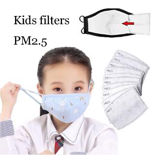 50pcs Kids Fliters PM2.5 Non-woven Meltblown Clot Filter Paper Mouth Cover 5Ply Pad Anti-Fog/Haze For Childrens Used for Masks