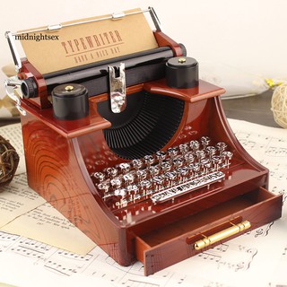 MIDN Creative Retro Typewriter Music Box Desktop Home Office Decor Kids Toy Gift (1)