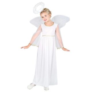 White Angel Wings with Halo Costume for Babies and Kids