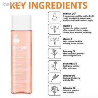 ●﹍Original 100% Bio Oil Skin Care Scar Ance Stretch Marks Remover Cream Vitamin A/E Body Oil 200ml