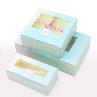 10 Pcs Gift Paper Box With Window Birthday Wedding Party Kraft Paper Box Packaging Candy Cookies Cup