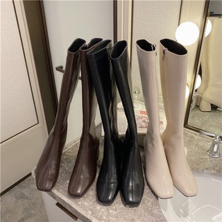 2020 winter new Korean Dongdaemun retro slim long legs thick heel high heel high boots