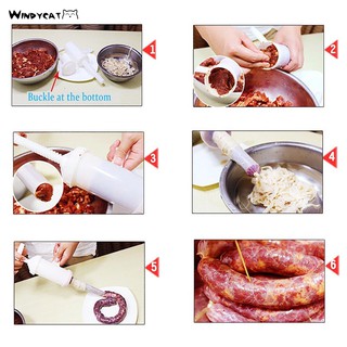 COD Kitchen Plastic Manual Meat Sausage Filler Stuffer Funnel Salami Maker Machine (9)