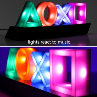 PS4 Lcon Light Voice Control Game Icon Light Acrylic Atmosphere Bar Atmosphere Club KTV Decorative Light USB
