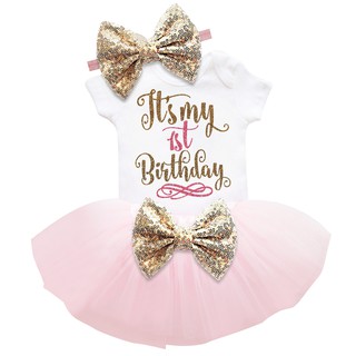 Summer Baby Girls 1st Birthday Party Cake Smash Dress Baby Outfits Infant Girl Set