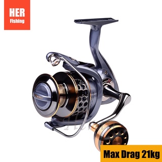【24H SHIPS】Fishing Reel Mesin Pancing 1000-7000 Series Drag 21kg Metal Spinning Wheel Fishing Rod Reels
