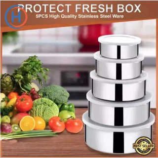 HEKKAW Protect Fresh Box 5 Pieces High Quality Stainless Steel Ware Set