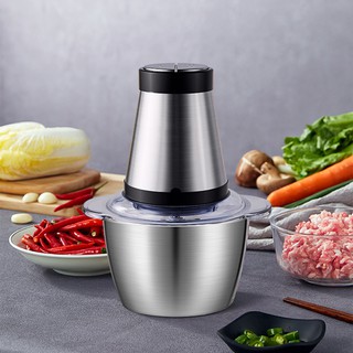 Meat grinder 2L small household multifunctional electric stainless steel stuffing and garlic masher (2)