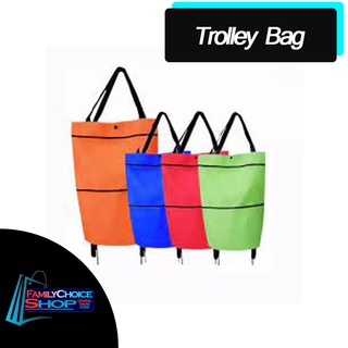Portable Trolley Bag Shopping Cart Foldable Bag with Wheels Tote Bag Fashion Travel Bag Luggage Bag