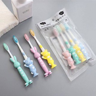 4pcs set Baby Soft-bristled Toothbrush for Children Teeth Cartoon Character