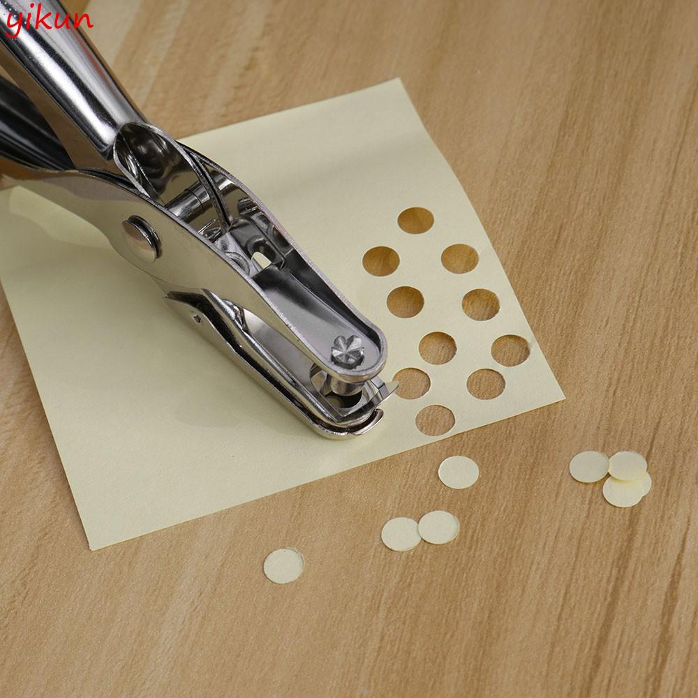 6mm School Office Metal Single Hole Puncher Hand Paper Punches Scrapbooking 8 Pages