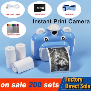 Kids Camera Instant Print Camera Children Digital Camera 1080P HD Video Photo Camera Toy with 32GB