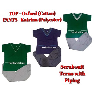 OXFORD Cotton Scrub Suit Terno (Cotton - TOPS and Katrina Polyester - PANTS)