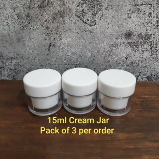 Cream Jar with White Cap Pack of 3