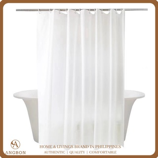 curtains✻❅▤Angbon Premium Quality Fabric Shower Curtain White