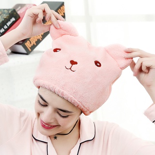 【Spot quick delivery】Creative Cartoon Shower Cap Super Absorbent Quick-Drying Hood Bathroom Cute Animal Adult Thickened Dry Hair Cap