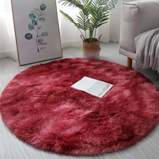 Round Shaggy Rug Bedroom Living Room Carpet Floor Fluffy Mat Anti-Skid Decor (1)