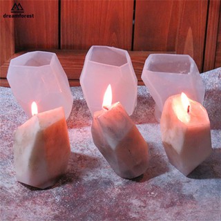 DF Silicone 3D Candle Mold DIY Geometric Stone Shape Aroma Candle Mould Small Soap Resin Molds (1)