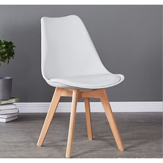preorder: Nordic Tulip Cushion Regular Chair (White) PP Chair with Leatherette Cushion Noah Padded (1)