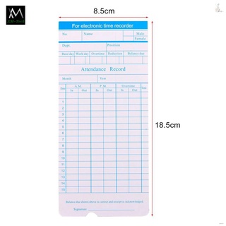 ⊕✌✷【XMT】100pcs/ Pack Time Cards Timecards Monthly 2-sided for Employee Attendance Time Clock R