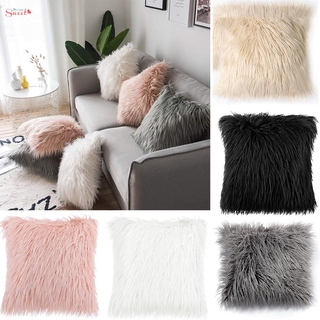 Pillowcase Fur Zipper Fluffy Washable Sofa Home Room Decoration 1pc Soft Chair Pillow Plush