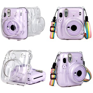 Clear Plastic Camera Case Bag for Fujifilm Instax Mini 11 Instant Film Camera, Strap Including (3)