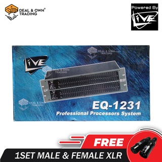 Live EQ-1231 Dual 1/3 Octave Graphic Equalizer Dynamic FIlters 3U
