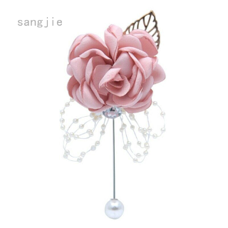 sangjie New Romantic Boutonniere Corsage Brooch Wedding Groom Buttonhole Flowers