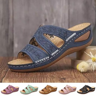 Sandal girl2021 Summer Women Wedge Sandals Premium Orthopedic Open Toe Sandals Vintage Anti-slip